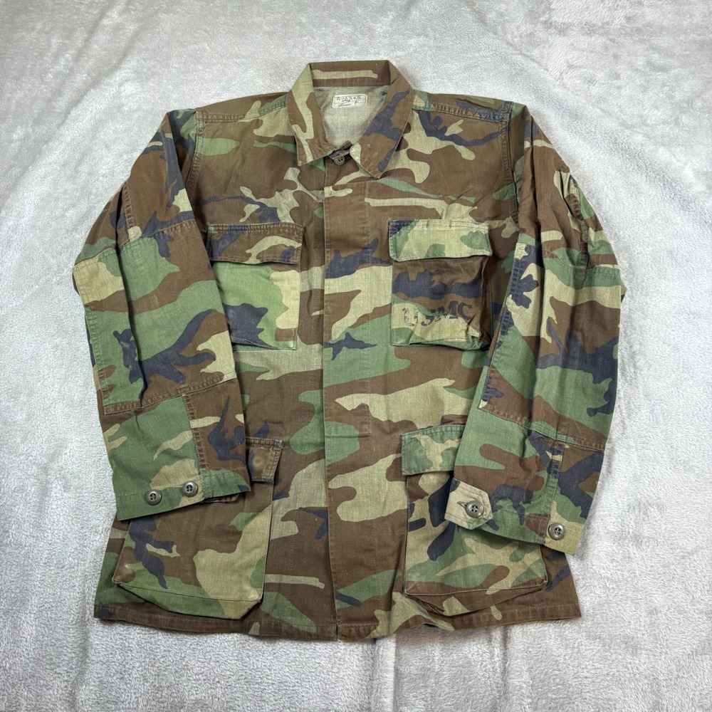USMC Jacket Mens S Woodland Camo Combat Utility Coat Military Vintage